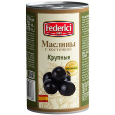 Маслины Черные Крупные 370гр. ФЕДЕРИЧИ (1уп*12шт)