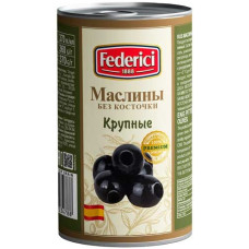 Маслины черные Крупные без косточки 370гр. ФЕДЕРИЧИ (1уп*12шт)